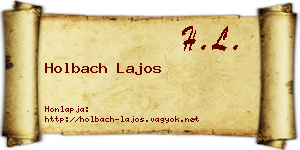 Holbach Lajos névjegykártya